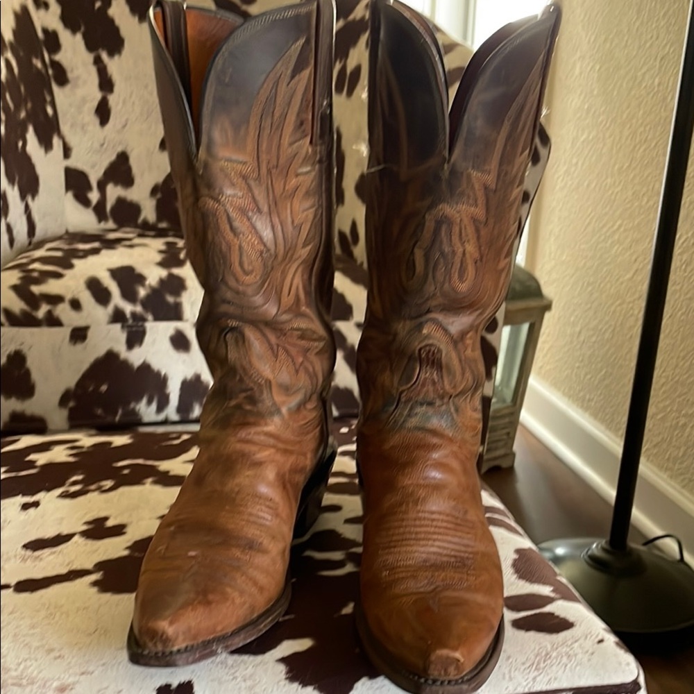 Lucchese 1883 Savannah Tan Mad Dog Goat  Cowboy Boots in 7.5 Originally $795